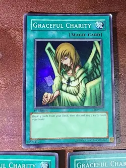 Yugioh Lot of (3) Graceful Charity SDP-040 Super Rare Unlimited LP/MP. Read - Image 3