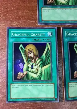 Yugioh Lot of (3) Graceful Charity SDP-040 Super Rare Unlimited LP/MP. Read - Image 4