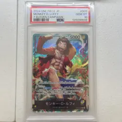 2024 One Piece JP Monkey D. Luffy ST13-003 7-Eleven Campaign PSA 10 - Image 1