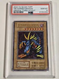 Tri-Horned Dragon PSA 10 Mint NO REF Japenese Tokyo Dome Yugioh Ultra Rare TDPP - Image 1