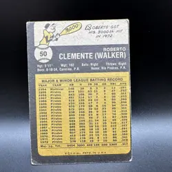 1973 ROBERTO CLEMENTE TOPPS #50 VINTAGE BASEBALL CARD, PITTSBURGH PIRATES - Image 2