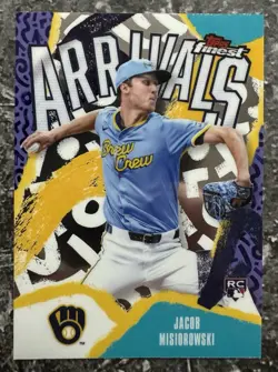 Jacob Misiorowski 2026 Topps Finest Arrivals Rookie Card A-18 Brewers RC - Image 1