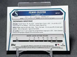 Felnin Celesten Chrome Prospect Rookie 2026 Bowman Card #BCP-57 Seattle Mariners - Image 2