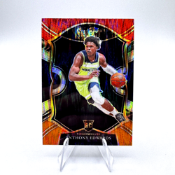 2020-21 Anthony Edwards Panini Select Red White Orange Shimmer 61 Rookie Card RC - Image 1