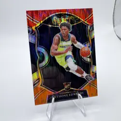 2020-21 Anthony Edwards Panini Select Red White Orange Shimmer 61 Rookie Card RC - Image 2