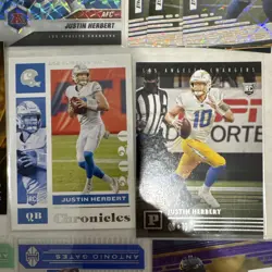 NFL Los Angeles Chargers 25 Card Lot Justin Herbert Rookies Numbered SP SSP - Image 2