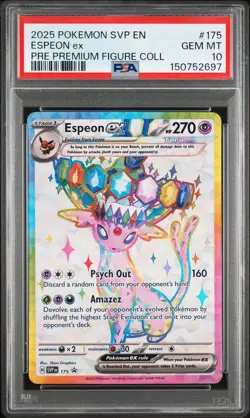 2025 POKEMON SVP EN-SV BLACK STAR PROMO #175 ESPEON EX PSA 10 - Image 1