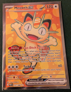 Pokemon TCG Meowth ex Ultra Rare 107/088 Me03: Perfect Order Holo (English) - Image 1