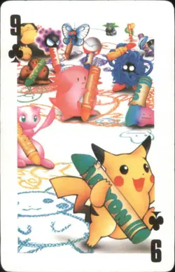 Vintage Pokemon Pocket Monsters Playing Cards #9 of Clubs Pikachu Ditto Mew - Image 1