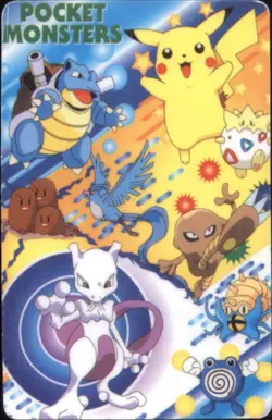 Vintage Pokemon Pocket Monsters Playing Cards #9 of Clubs Pikachu Ditto Mew - Image 2
