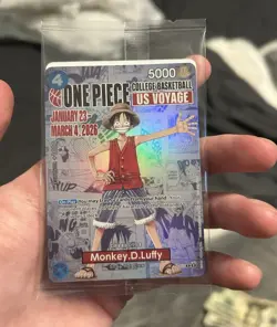 Bandai One Piece Card Game US Voyage Promo Holo Monkey D. Luffy P-055 5000 EN - Image 1