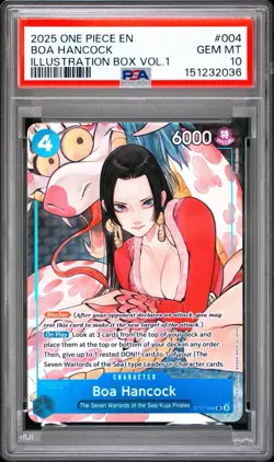 2025 ONE PIECE PROMOS ILLUSTRATION BOX VOL.1 #004 BOA HANCOCK PSA 10 - Image 1