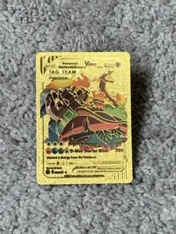 Pokemon Venasaur, Charizard & Blastiose VMax HP400 TT Gold Foil Fan Art Cards - Image 1