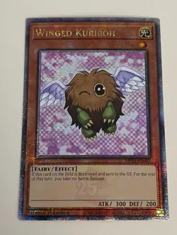 Yugioh Winged Kuriboh 1st Edition QCR Quarter Century Secret Rare NM Free Holo B - Image 1