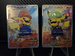 Pikachu Mario & Luigi JP Pokemon Holo Foil Card Collectible/Display Custom - Image 3