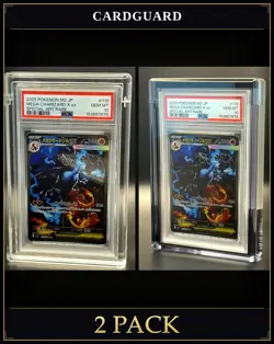 ✨⚫2-Pack CLEAR+BLACK PSA Display Case Graded Card Slab Protector CARD GUARD - Image 1