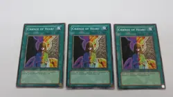 3x 2x 1ST / 1x UNL CHANGE OF HEART MAGIC CARD SDJ-030 COMMON YUGIOH 2 NM / 1 LP - Image 1