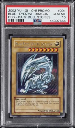 2002 YU-GI-OH! PROMO DDS-DARK DUEL STORIES #001 BLUE-EYES WHITE DRAGON PSA 10 - Image 1