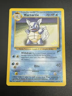 WARTORTLE W Stamp Stamped Pokemon Card - WOTC Promo Base Set 2 63/130 NM LP (A) - Image 2