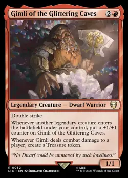Gimli of the Glittering Caves 0032 Non Foil Rare LOTR Commander MTG Near Mint - Image 1