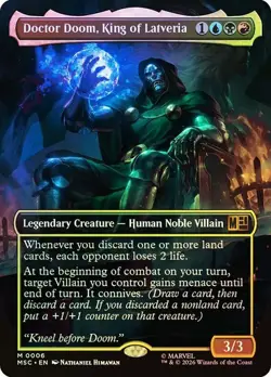 NM Borderless Foil Doctor Doom, King of Latveria, MTG, Super Heroes, Magic, 6 - Image 1