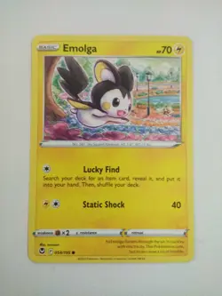 Emolga 054/195 - Silver Tempest - Common - Pokemon Card TCG - LP j&m tarantula - Image 1