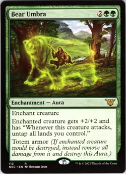 Bear Umbra 113 Rare Commander: Kamigawa: Neon Dynasty Magic: The Gathering NM - Image 1