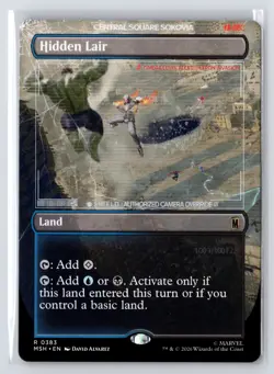 Hidden Lair (Borderless) #383 Marvel Super Heroes Magic The Gathering MTG - Image 1