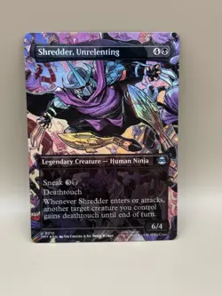SHREDDER, UNRELENTING (BORDERLESS) 0210 TMNT MAGIC: THE GATHERING FOIL NM/M - Image 1