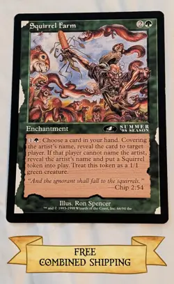 MTG Squirrel Farm - Oversized Artifact 6x9 Summer Season 98 - Image 1