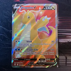 Pokemon TCG Dragonite v Evolving Skies Holo Ultra Rare Full Art Card 191/203 - Image 1
