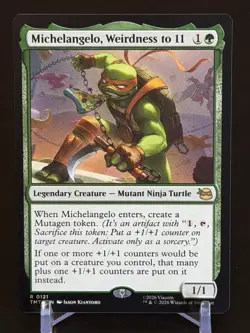 MTG Magic Teenage Mutant Ninja Turtles Michelangelo, Weirdness to 11 121 Rare A - Image 1