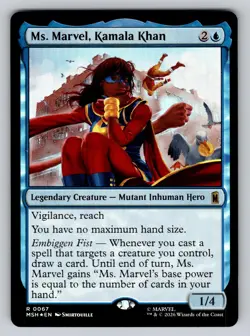 Ms. Marvel, Kamala Khan 67 Rare Marvel Super Heroes Magic: The Gathering Foil NM - Image 1