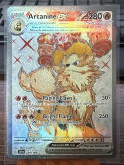Arcanine ex 224/198 Scarlet & Violet Base (SV1) NM Full Art Pokemon Card - Image 1