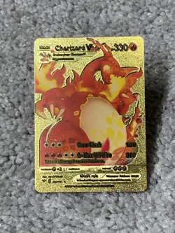 Pokemon Charizard VMax HP330 Claw Slash Gold Foil Fan Art Collector Card - Image 1