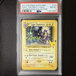 2021 POKEMON SWSH PROMO CELEBRATIONS COLLECTION LIGHT TOXTRICITY-HOLO PSA 8 - Image 1