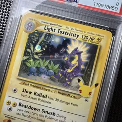 2021 POKEMON SWSH PROMO CELEBRATIONS COLLECTION LIGHT TOXTRICITY-HOLO PSA 8 - Image 2