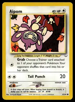 Aipom 41/64 Common Neo Revelation Pokemon Unlimited Near Mint - Image 1