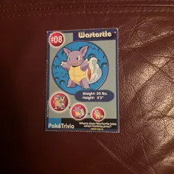 1999 Pokemon Poketrivia Mewtwo Strikes Back Burger King Promo #8 WARTORTLE - Image 1
