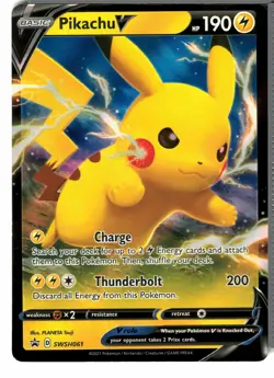 Pikachu V SWSH061 Holo Promo Sword & Shield Promo Pokemon NM - Image 1