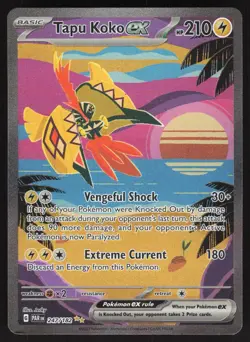 Tapu Koko ex 247/182 Special Illustration Rare Paradox Rift Pokemon Holo NM - Image 1