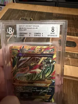 M Rayquaza EX (Shiny Full Art) 98/98 XY - Ancient Origins Holo - Image 3