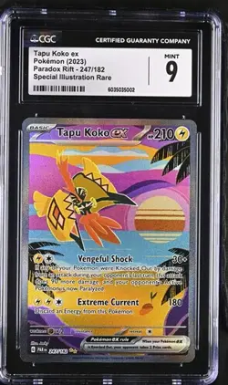 CGC 9 Tapu Koko ex Pokemon Paradox Rift 247/182 Holo SIR - Image 1