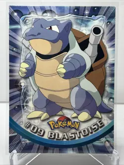 Pokemon TCG Blastoise Non Holo Topps TV Animation Edition 1999 Card #09 Used - Image 1
