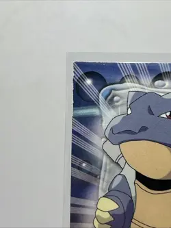 Pokemon TCG Blastoise Non Holo Topps TV Animation Edition 1999 Card #09 Used - Image 2