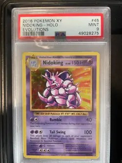 Nidoking 2016 Pokemon XY Evolutions Holo 45/108 PSA 9 - Image 1