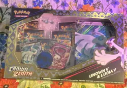 Pokemon TCG Crown Zenith Lugia v & Unown v Special Collection Box Sealed - Image 1