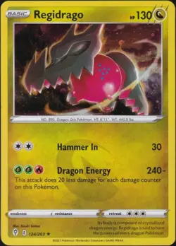 Pokemon Evolving Skies 124/203 - Regidrago Cosmos Holo Promo Rare - Image 1