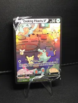 Pokemon Cooking PIKACHU V Waifu Cute Doujin Ultra Rare Foil ACG Art Card - NM - Image 2