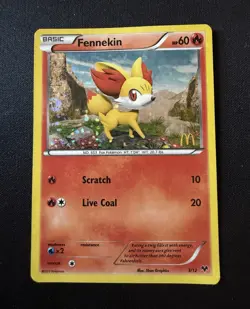 Fennekin 3/12 2013 McDonald's Exclusive Pokemon Card TCG Promo Holo Rare - Image 1